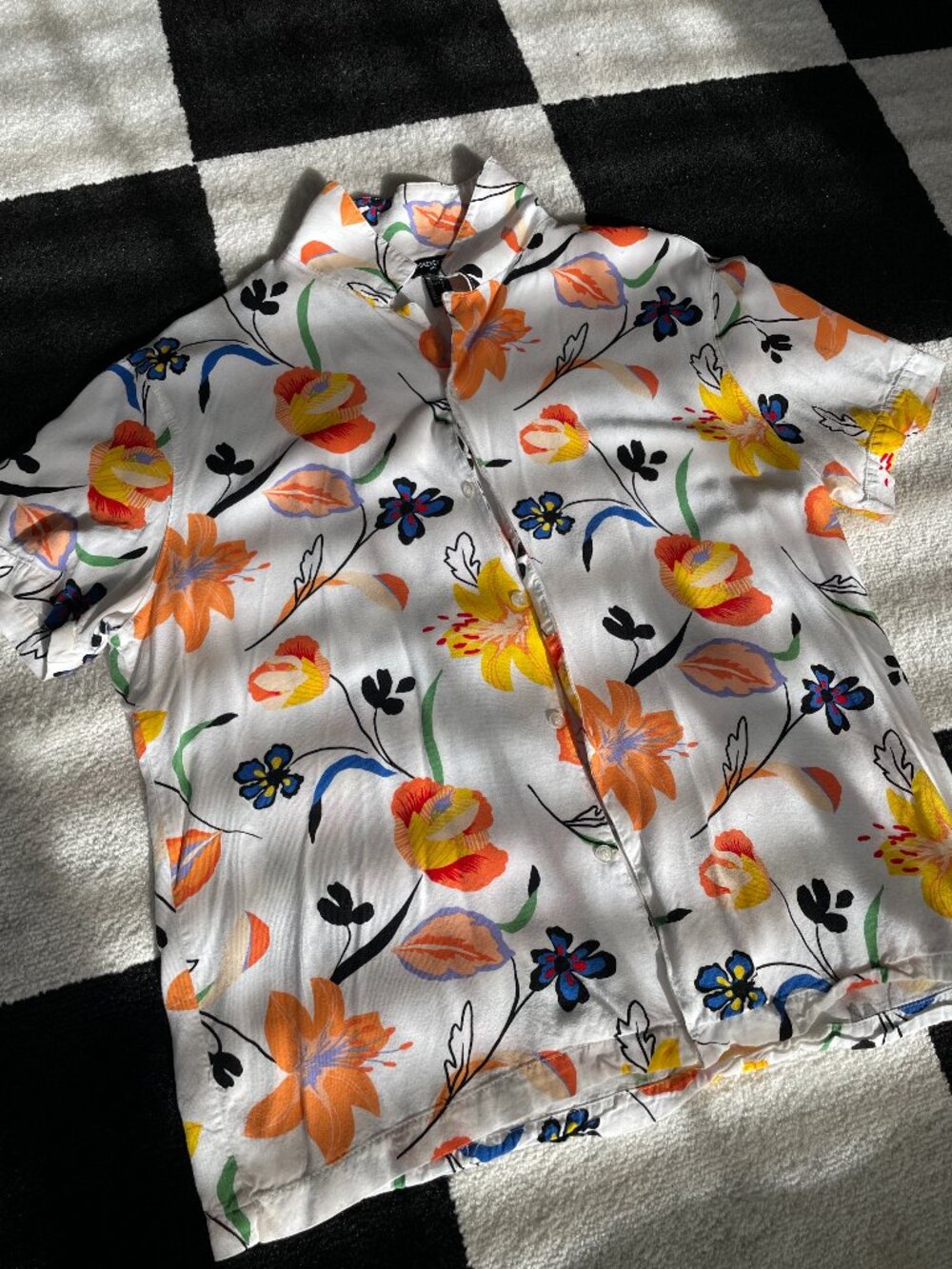 Forever 21 Short-Sleeved, Floral Button-Up